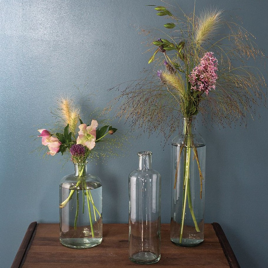 Tall Lago Clear Glass Modern Vase - Budvase