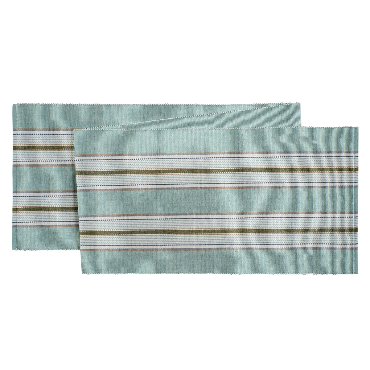 Laurel Green Striped Soft Green Table Runner