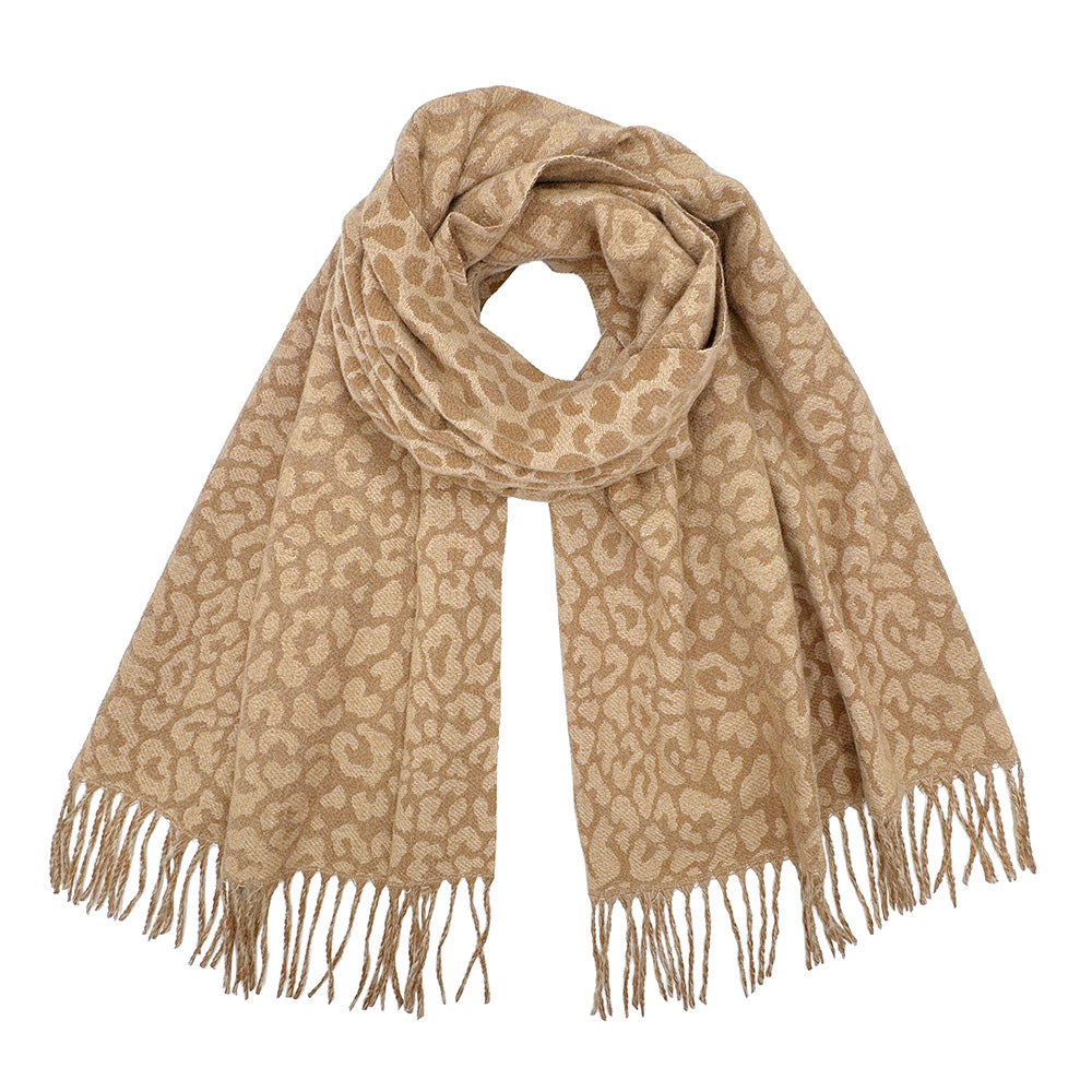 Leopard Reversible Fringe Scarf (assorted colors)