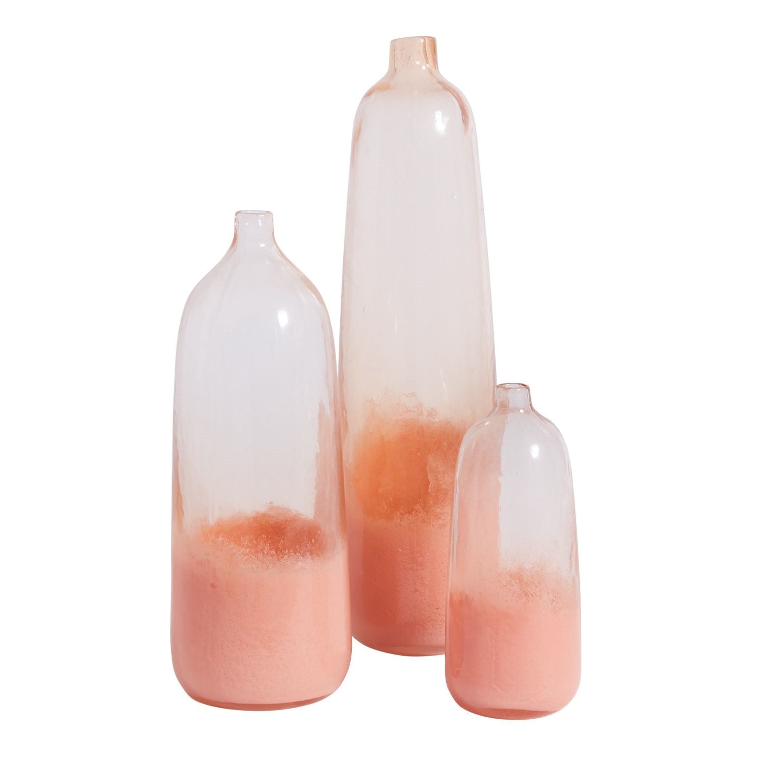 Lola Modern Ombre Coral Pink Vase Set