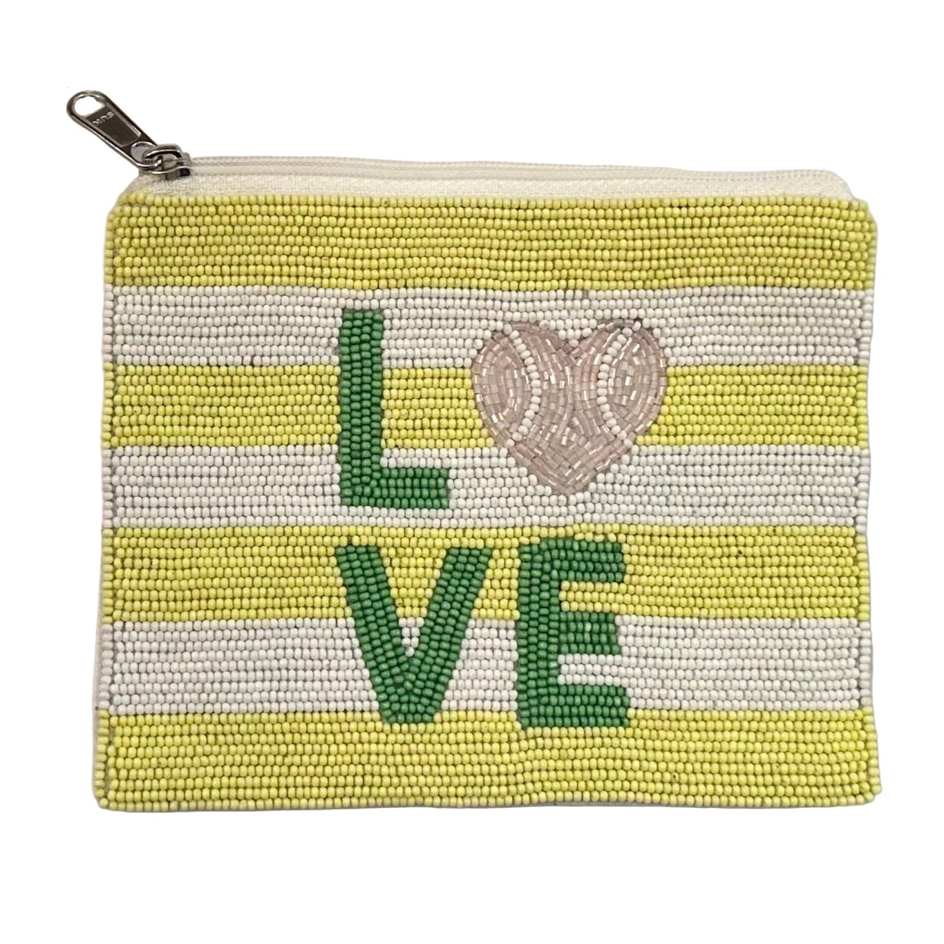 Love Tennis Beaded Coin Pouch Purse