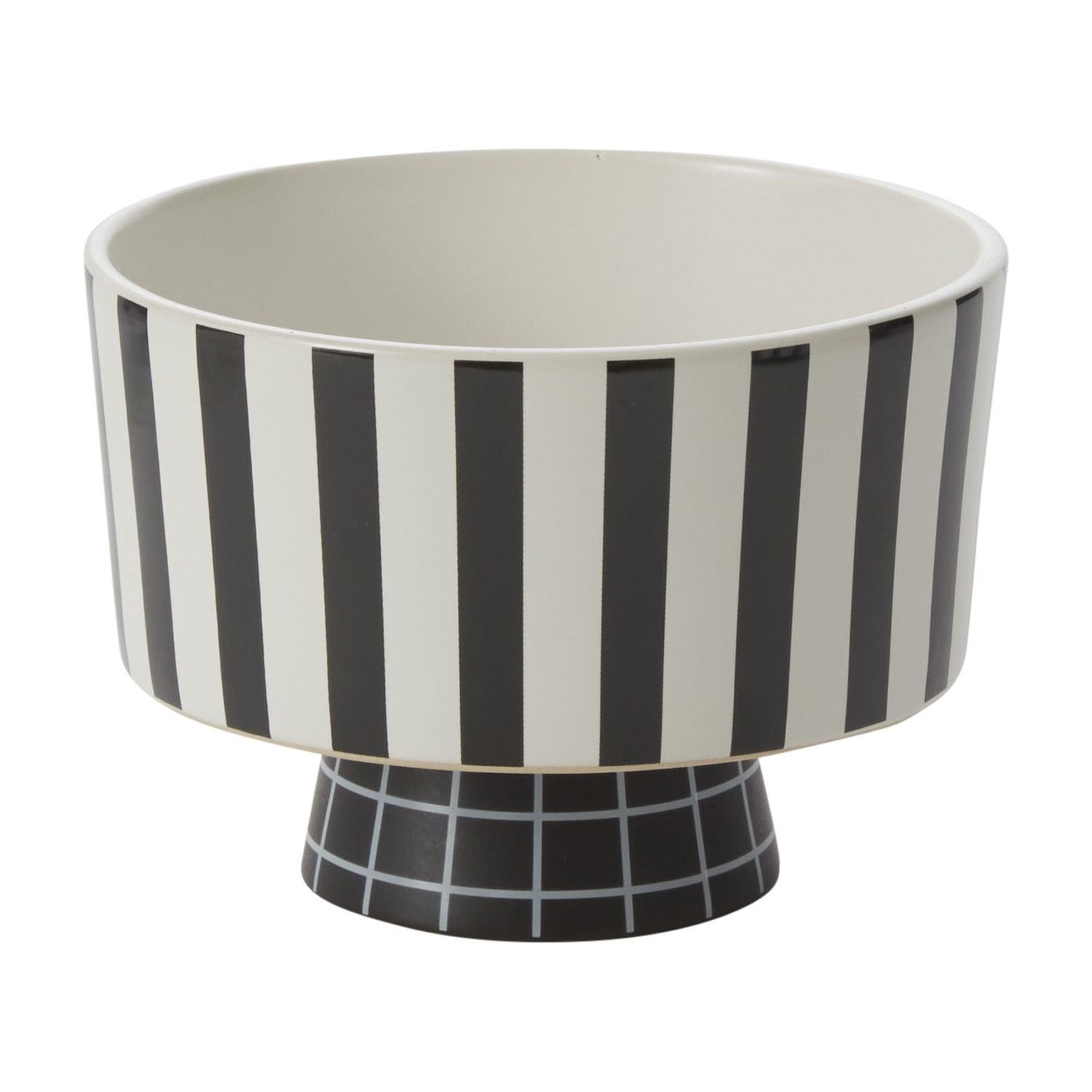 Black and White Footed Planter, Bowl, Compote, Pedestal Vase (Large)