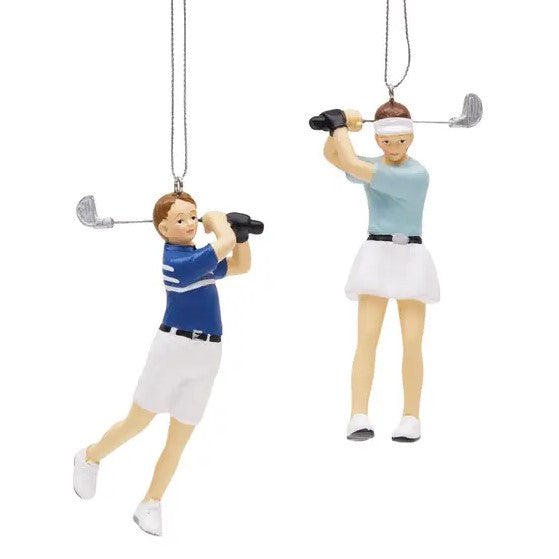 Golfer Christmas Tree Ornament Set