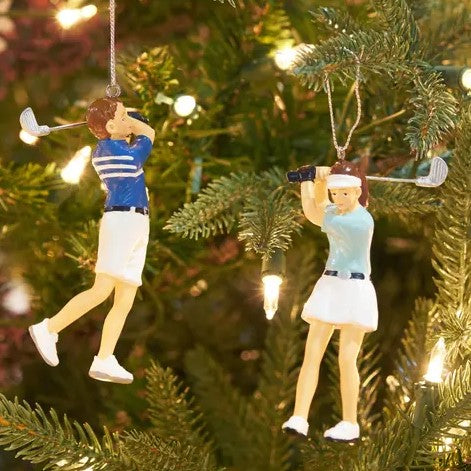 Golfer Christmas Tree Ornament Set
