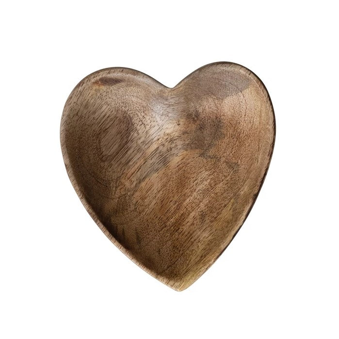 Natural Wood Heart Dish Bowl