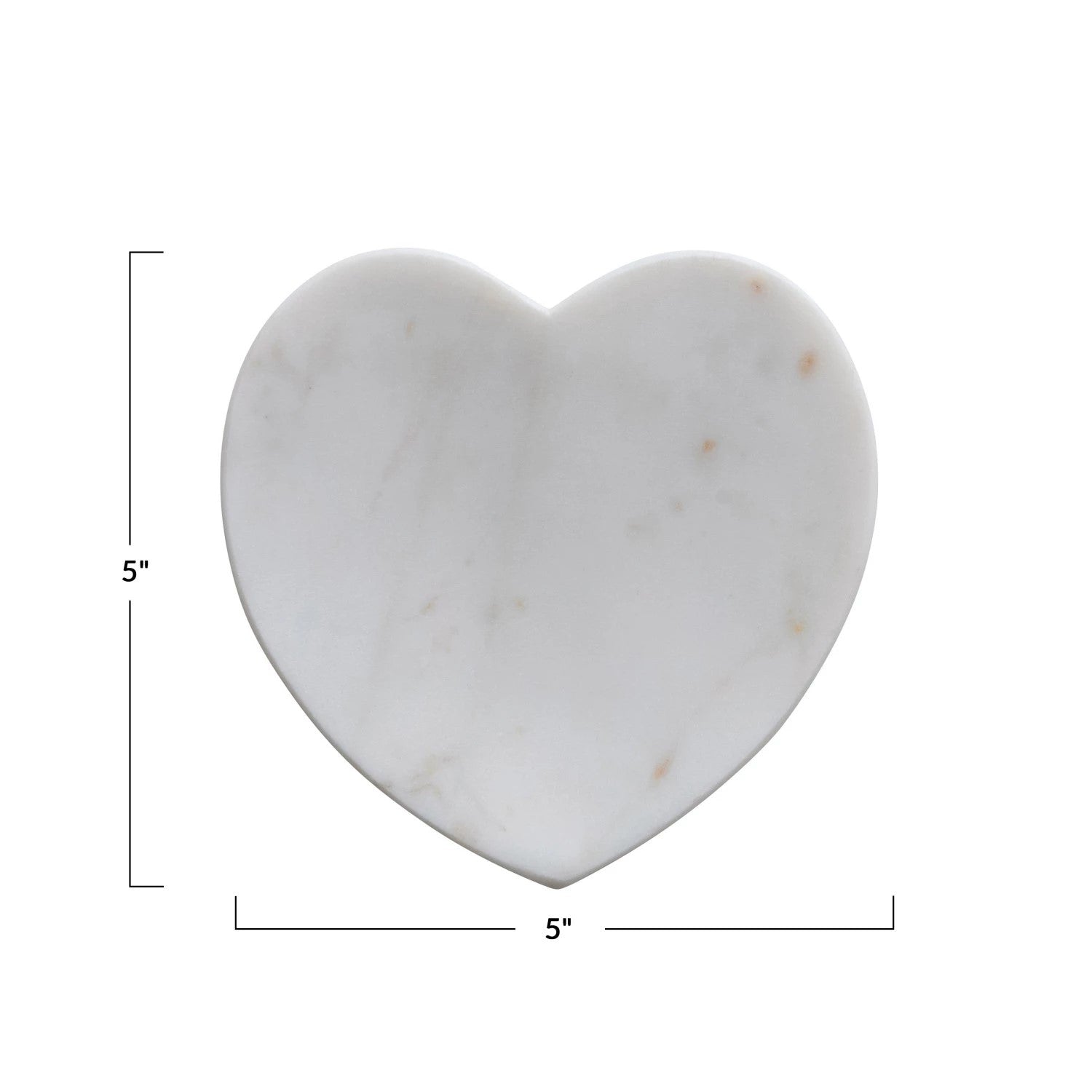 White Marble Heart Dish