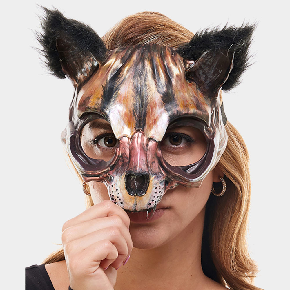 Cat Skull Mask With Fur