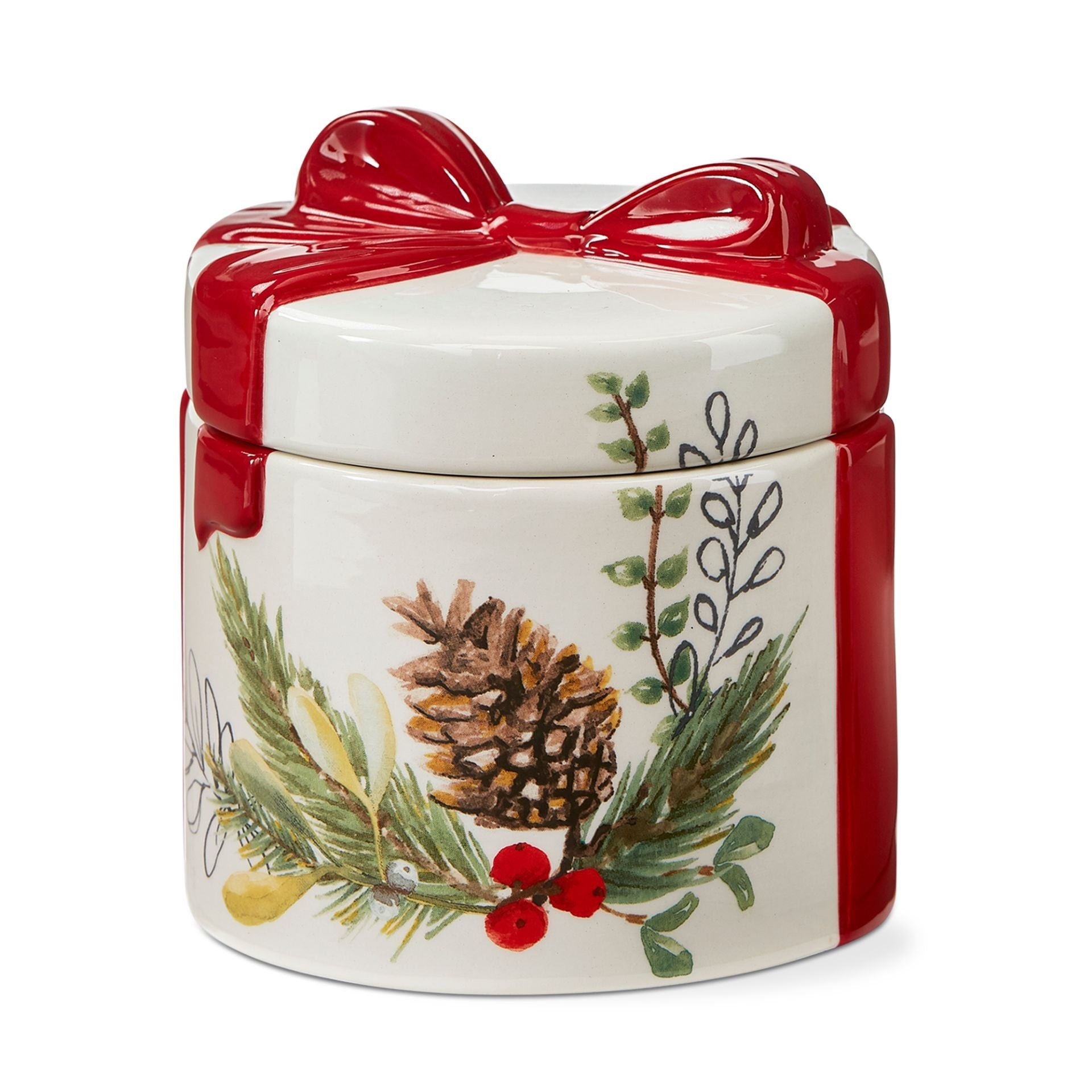 Mistletoe & Holly Christmas Candy Jar