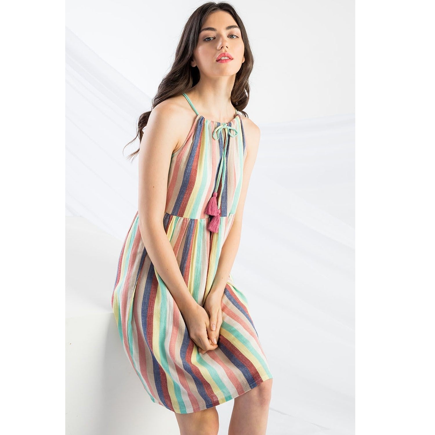 THML Multicolored Striped Sun Dress (assorted sizes)