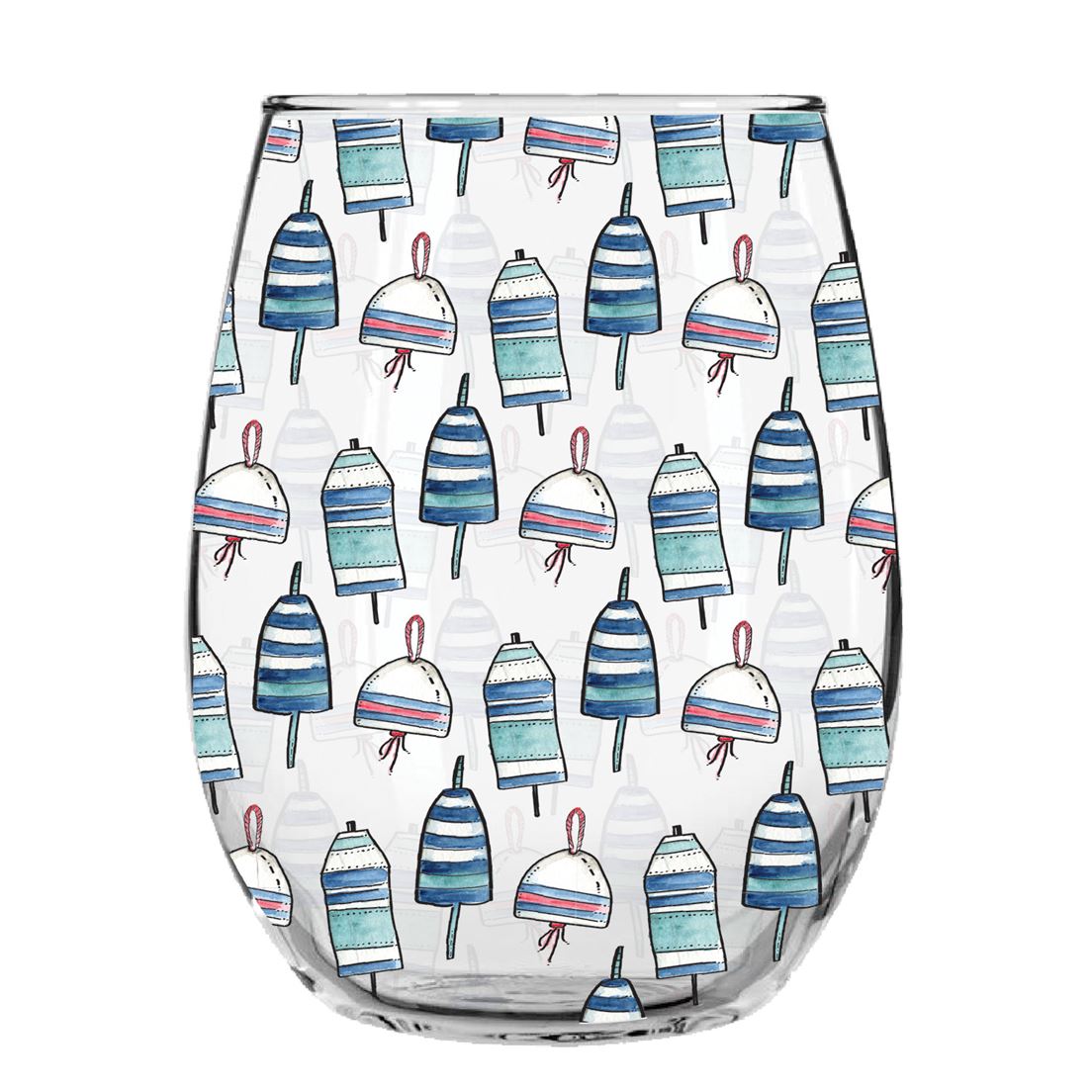 Nautical Buoy Stemless Wine Glass (Set of 4)