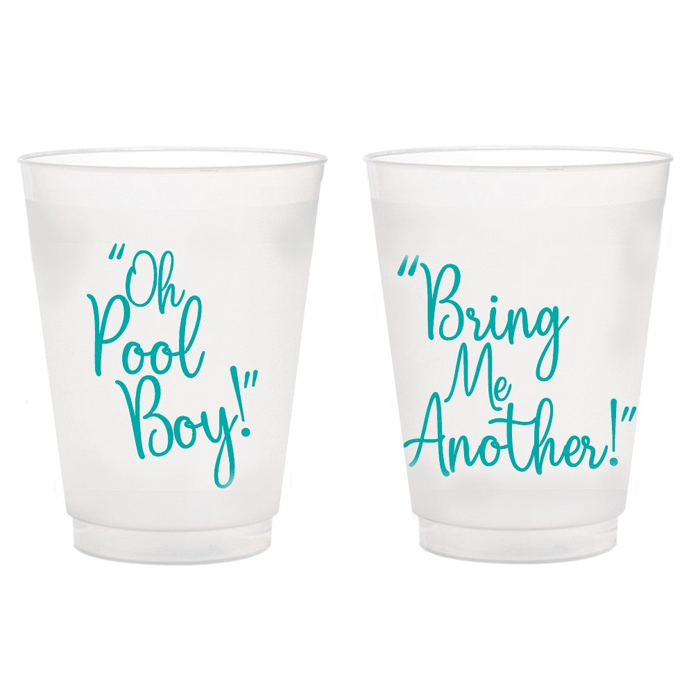 Oh Pool Boy Bring Me Another Reusable Frosted Cups (set of 8)