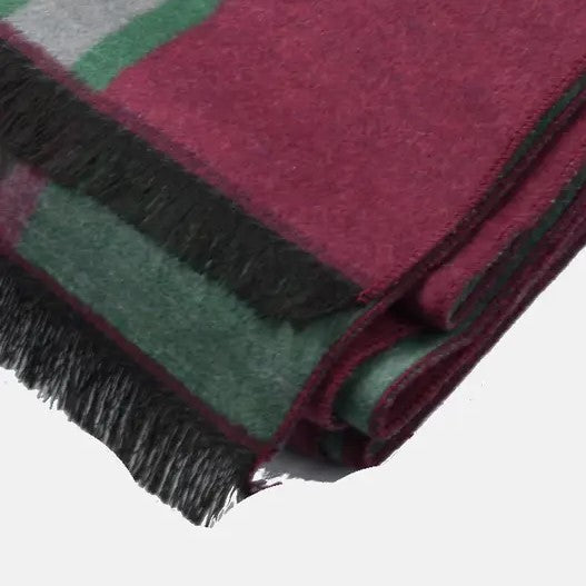 Oxblood Stripes Brushed Silk Scarf