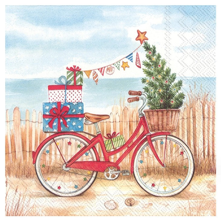 Christmas At the Seaside Paper Cocktail Napkins – 20 Per Package