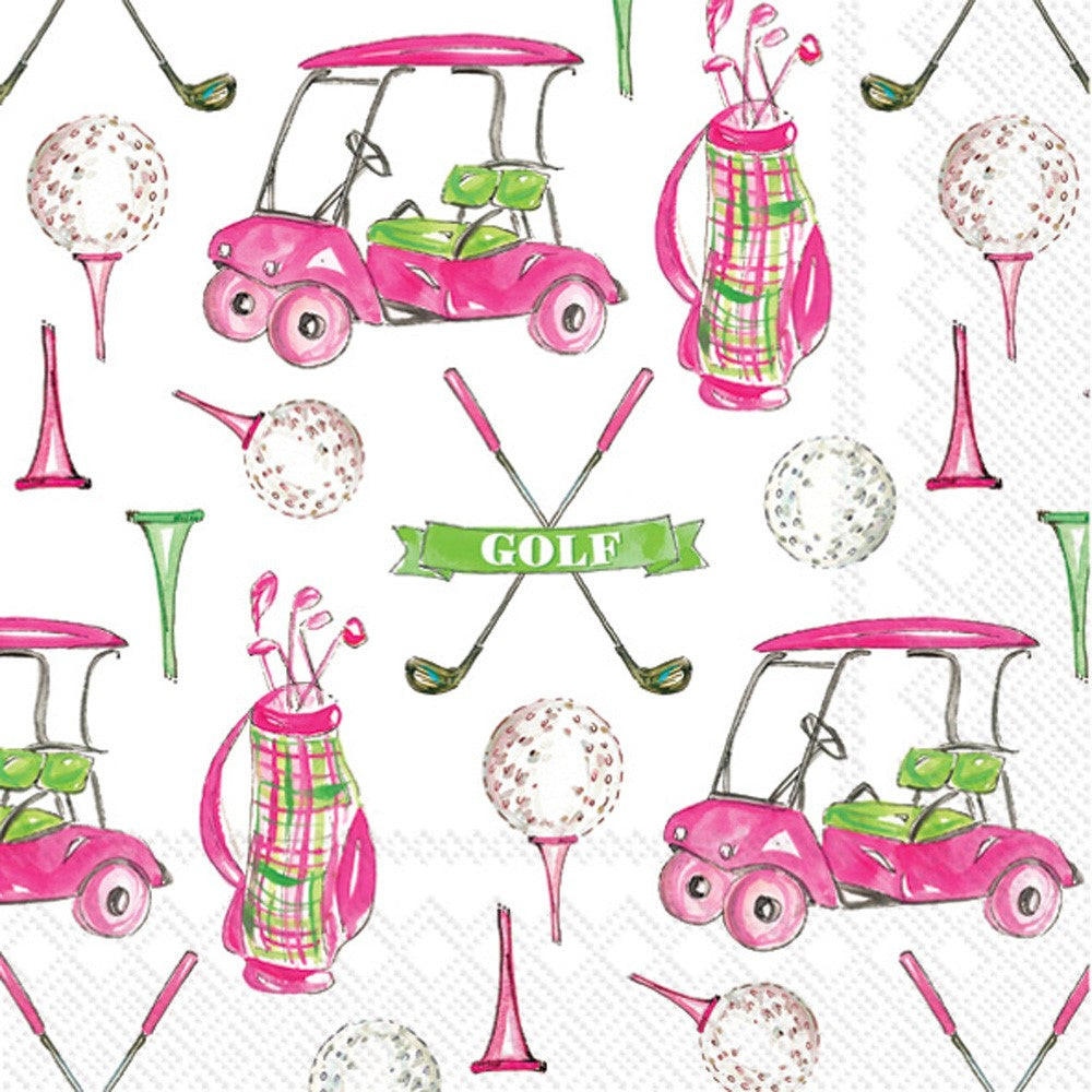 Rosanne Beck Girly Golf Paper Cocktail Beverage Napkins – 20 Per Package