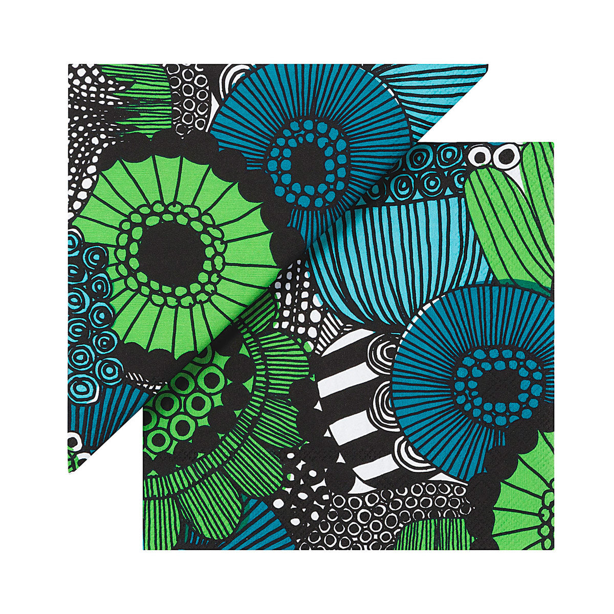 Marimekko Siirtolapuutarha Paper Lunch Napkins – 20 Per Package (Blue & Green)