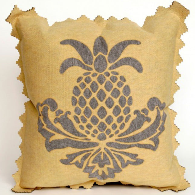Pineapple Outdoor Indoor Pillow (Yellow & Grey)
