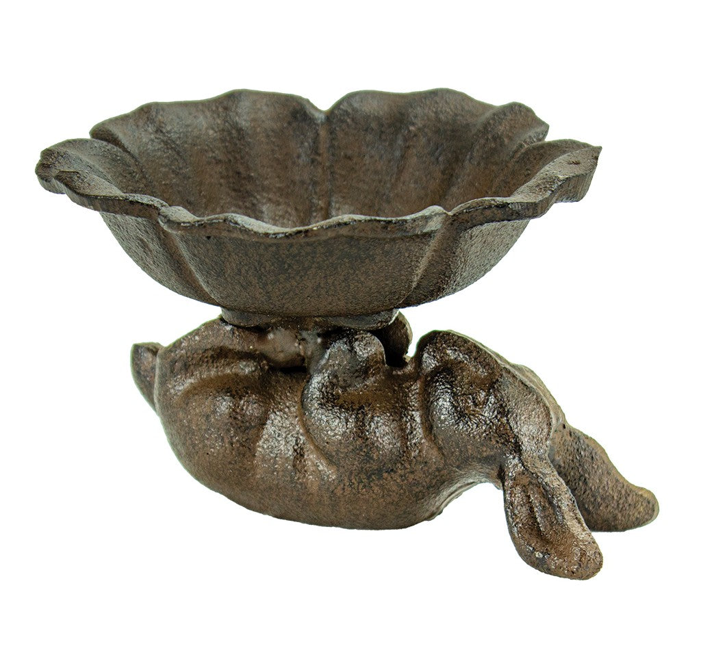Bunny Rabbit Suspending Flower Trinket Dish Bowl/Garden Bird Bath - Feeder