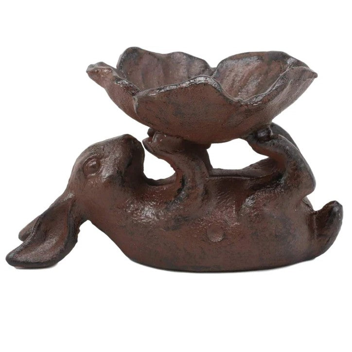 Bunny Rabbit Suspending Flower Trinket Dish Bowl/Garden Bird Bath - Feeder