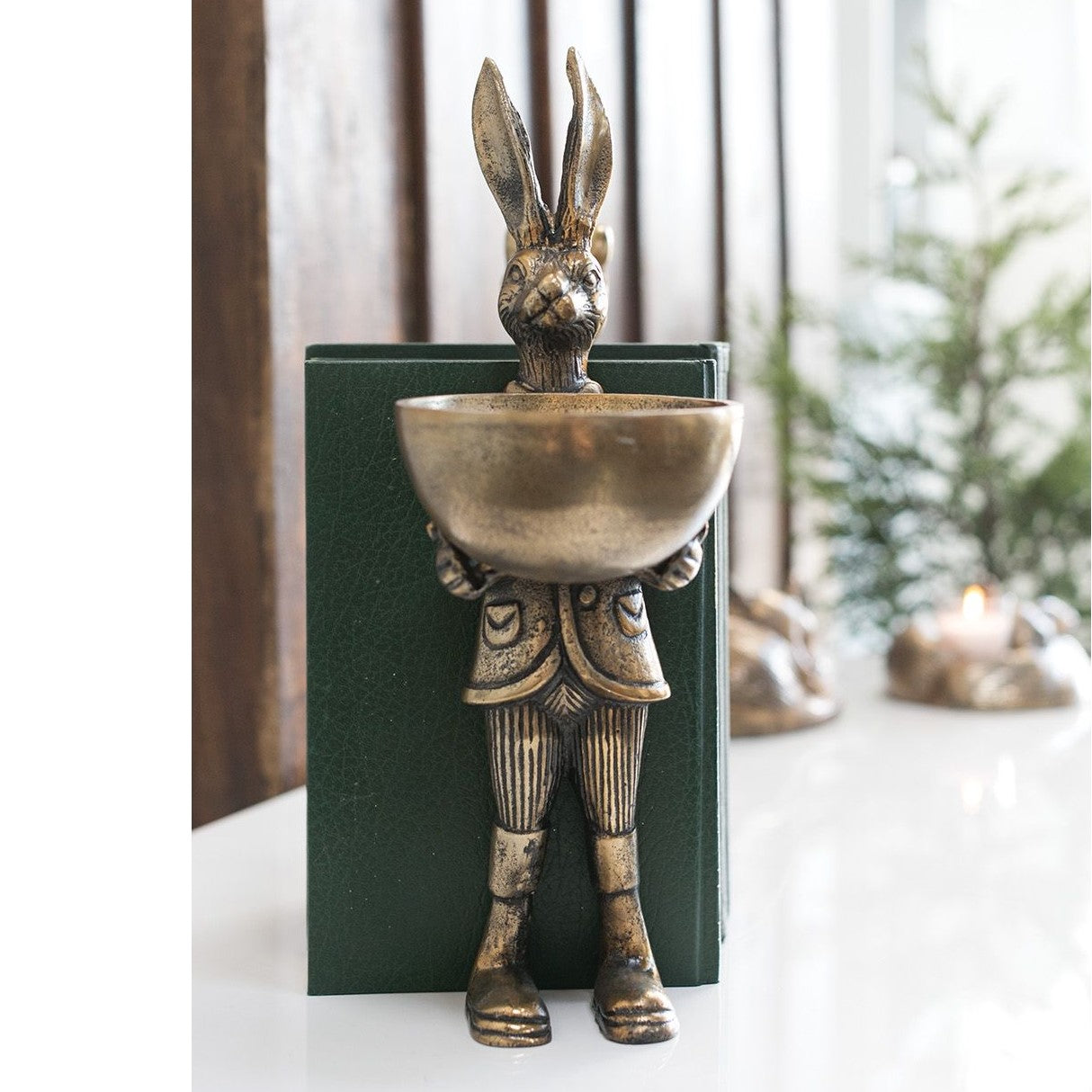 Standing Gold Rabbit Hare Bowl Stand (Eric)
