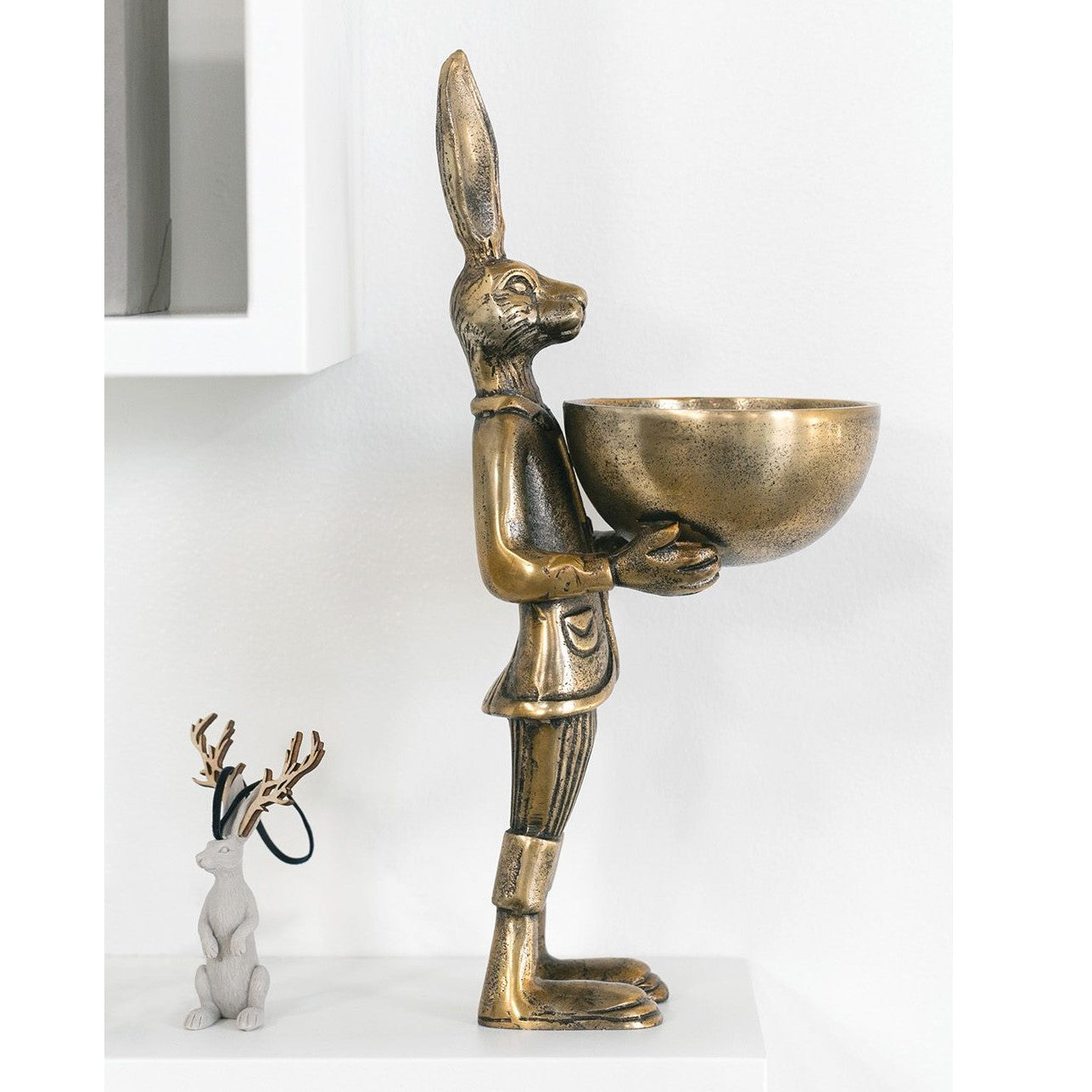 Standing Gold Rabbit Hare Bowl Stand (Eric)