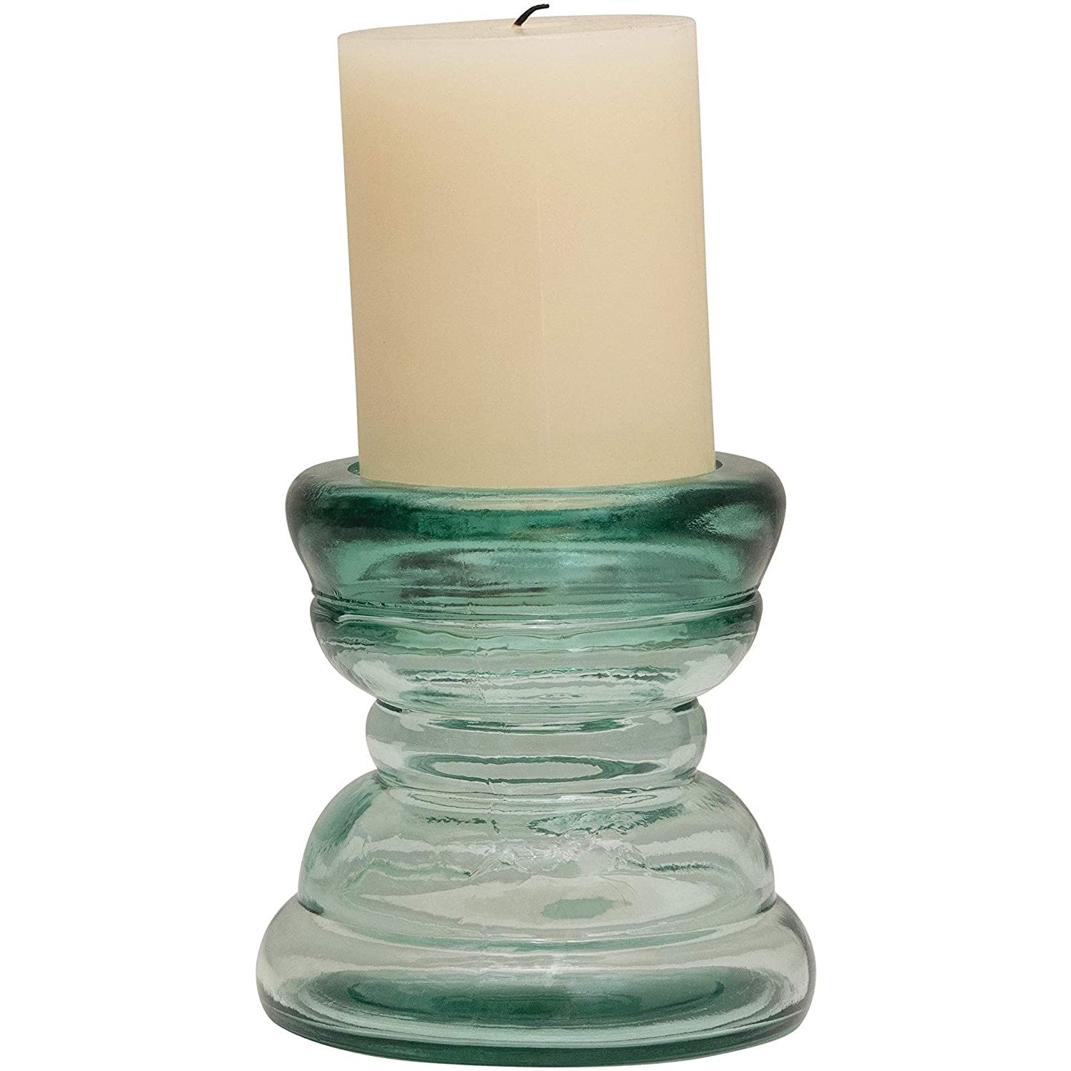 Recycled Glass Pillar Candle Holder