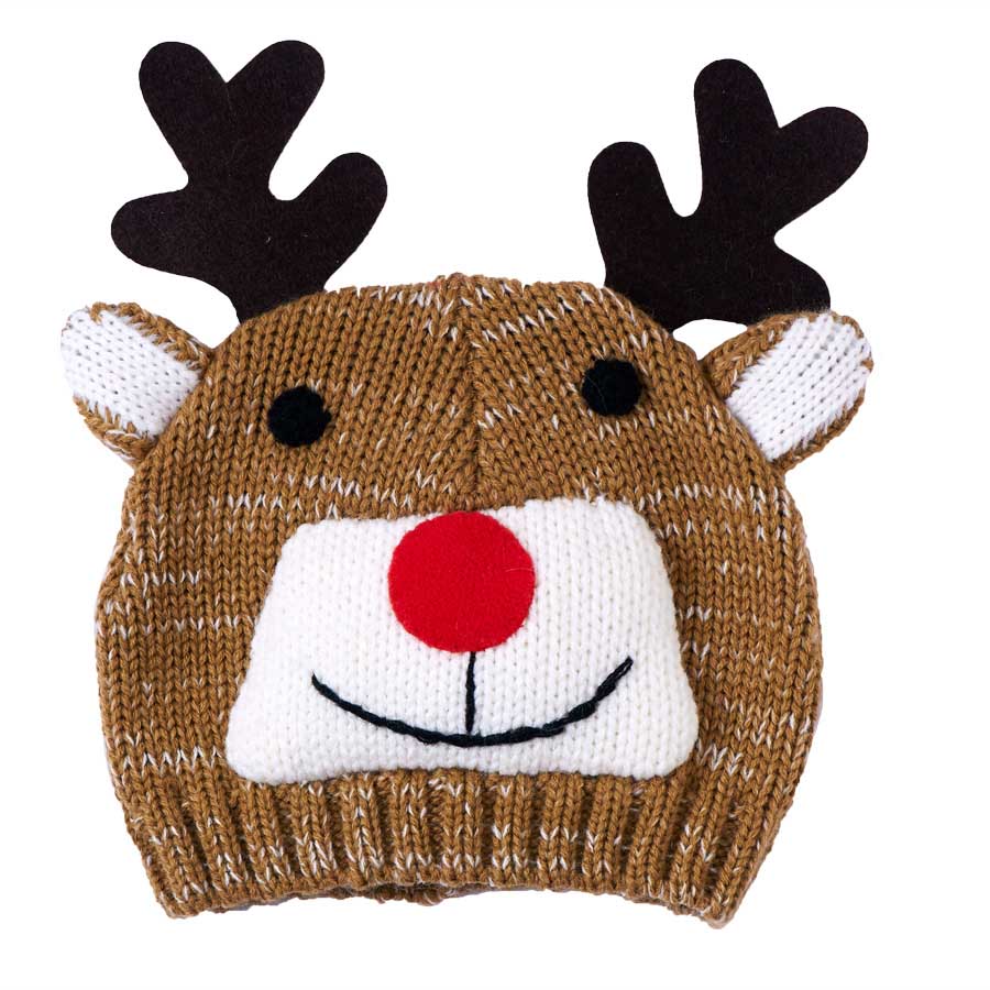 Reindeer Baby Knit Hat