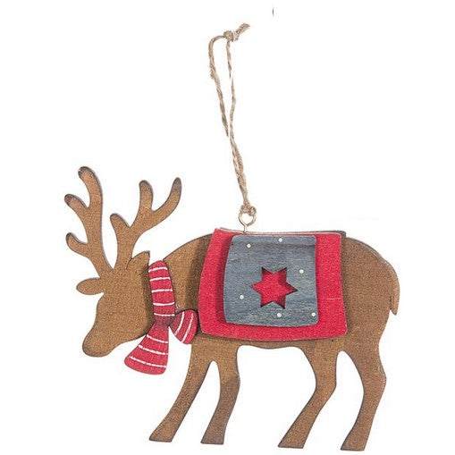 Wooden Reindeer Christmas Tree Ornament (brss)