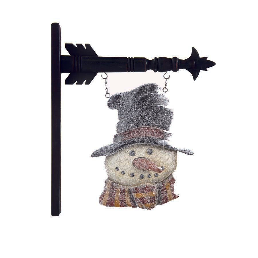 Glitter Snowman in Top Hat Arrow Replacement Sign