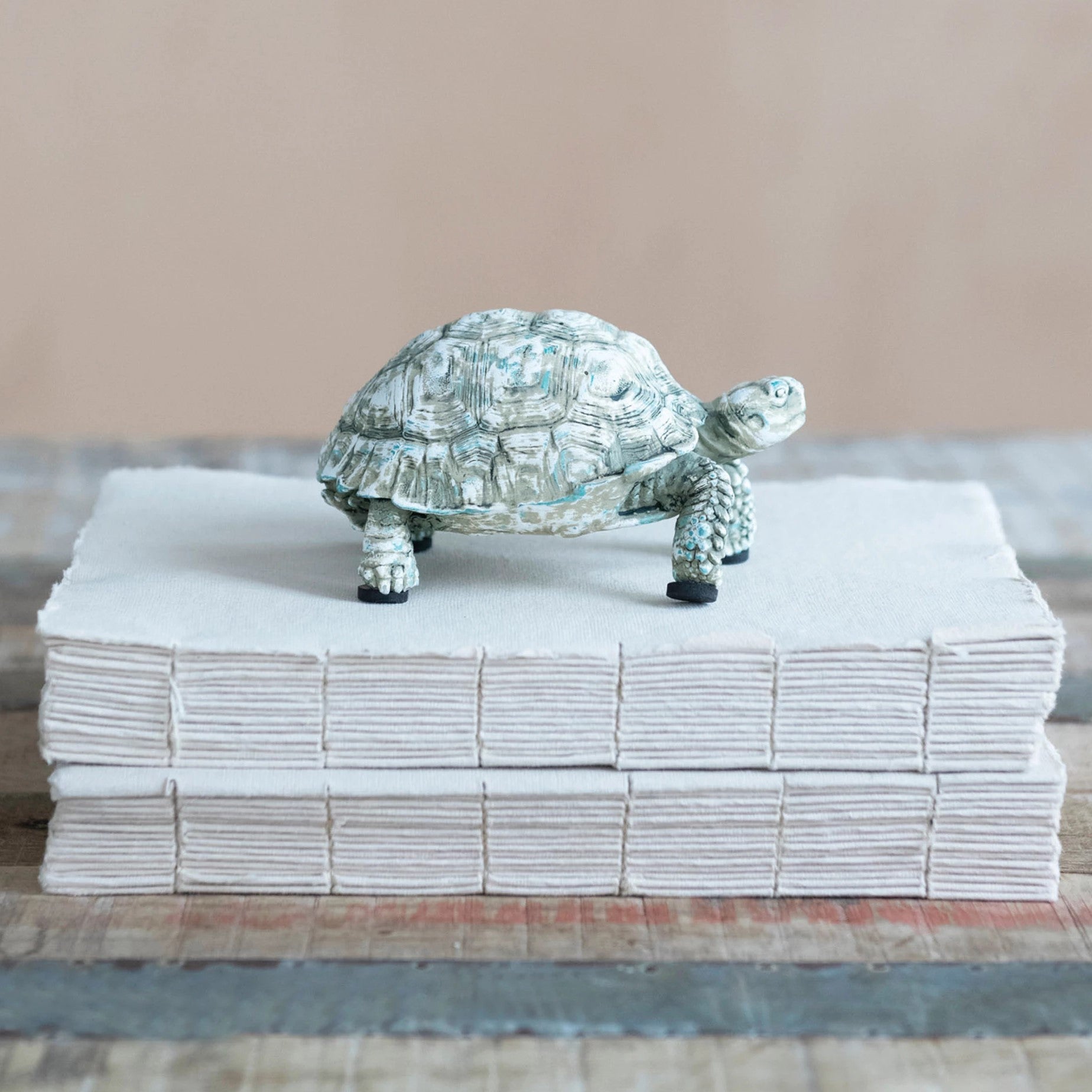 Distressed Verdigris Turtle Statue