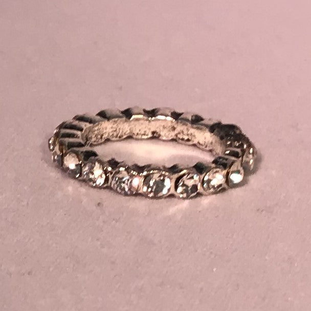 Silver Clear Eternity Band Ring