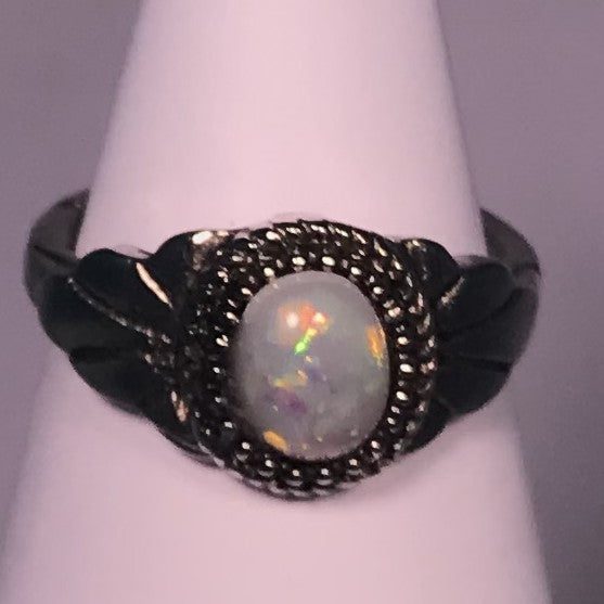 Oval White Stone Ring