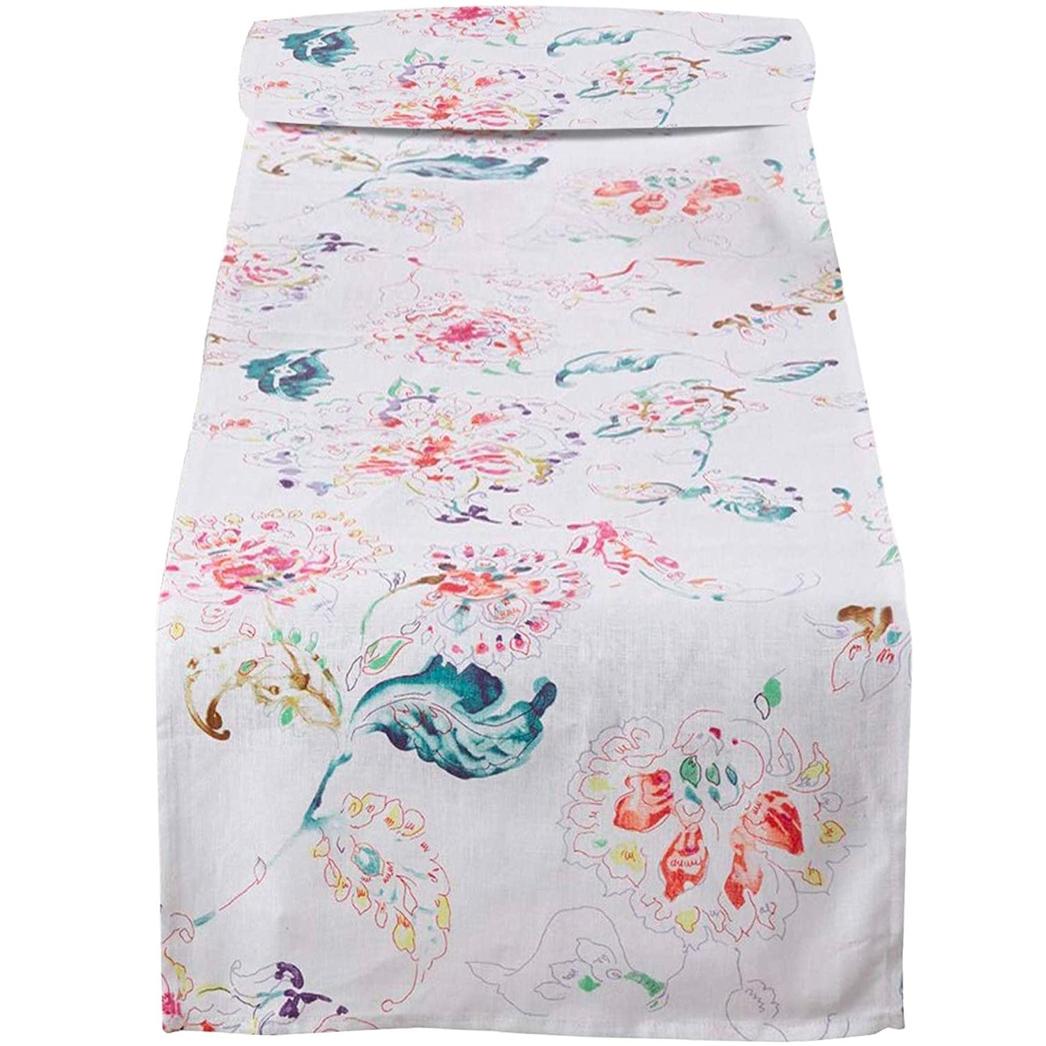 Floral Linen Table Runner