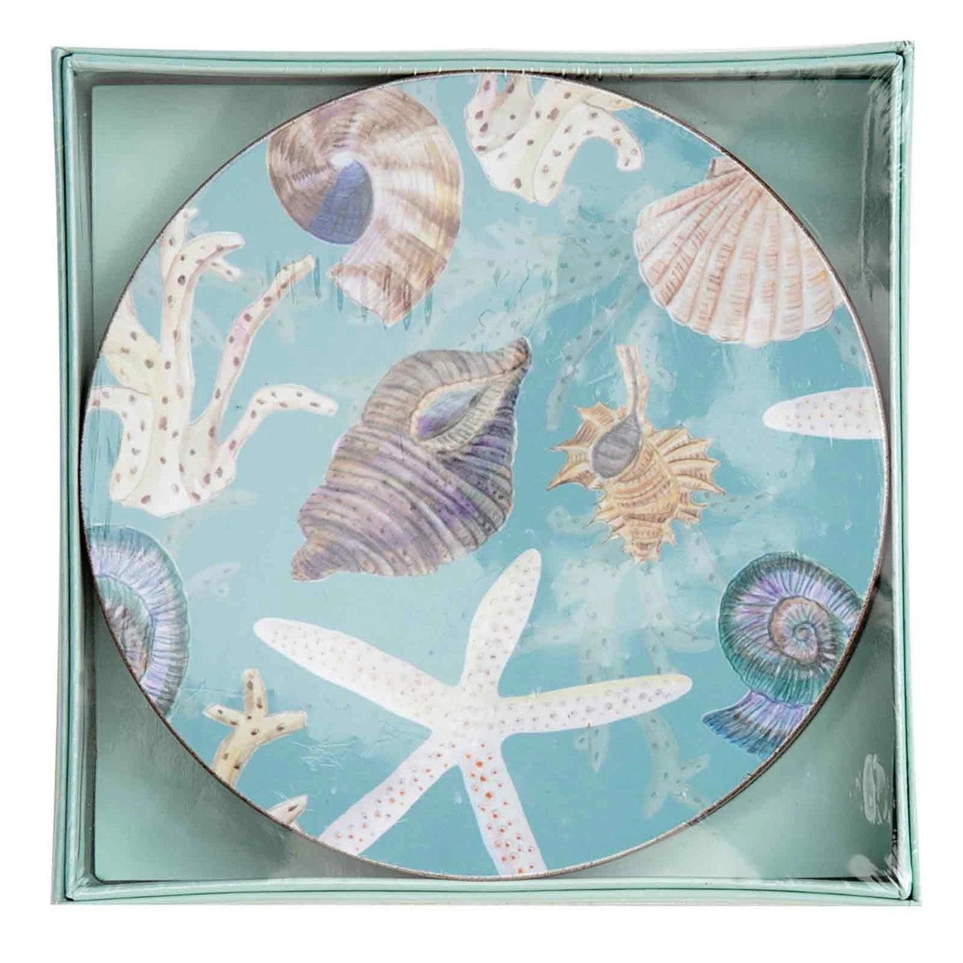 Sea Shell Treasures Round Coasters, Set of 4