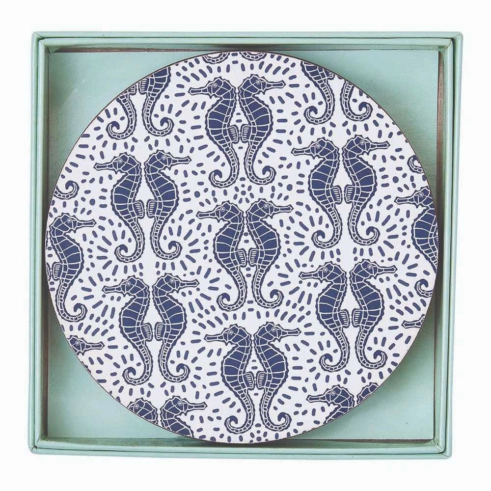 Seahorse Round Coasters, Set of 4
