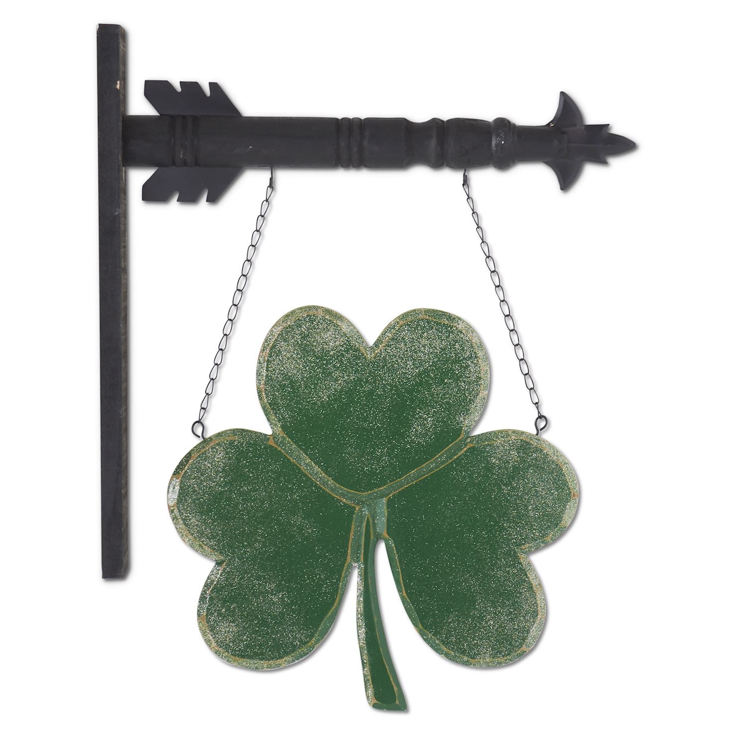Green Wood Shamrock Arrow Replacement Sign