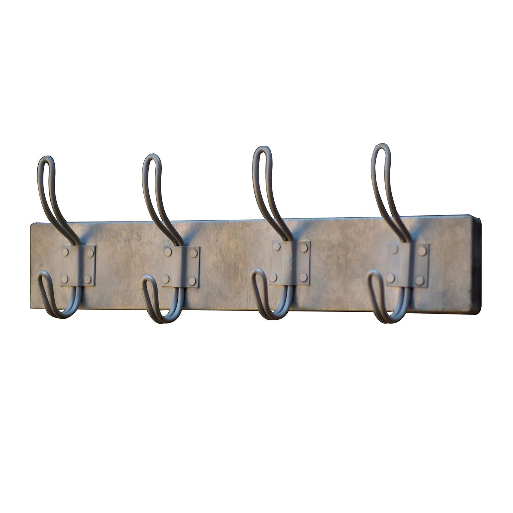 Silver Multi Hook Wall-Mount Coat and Hat Rack