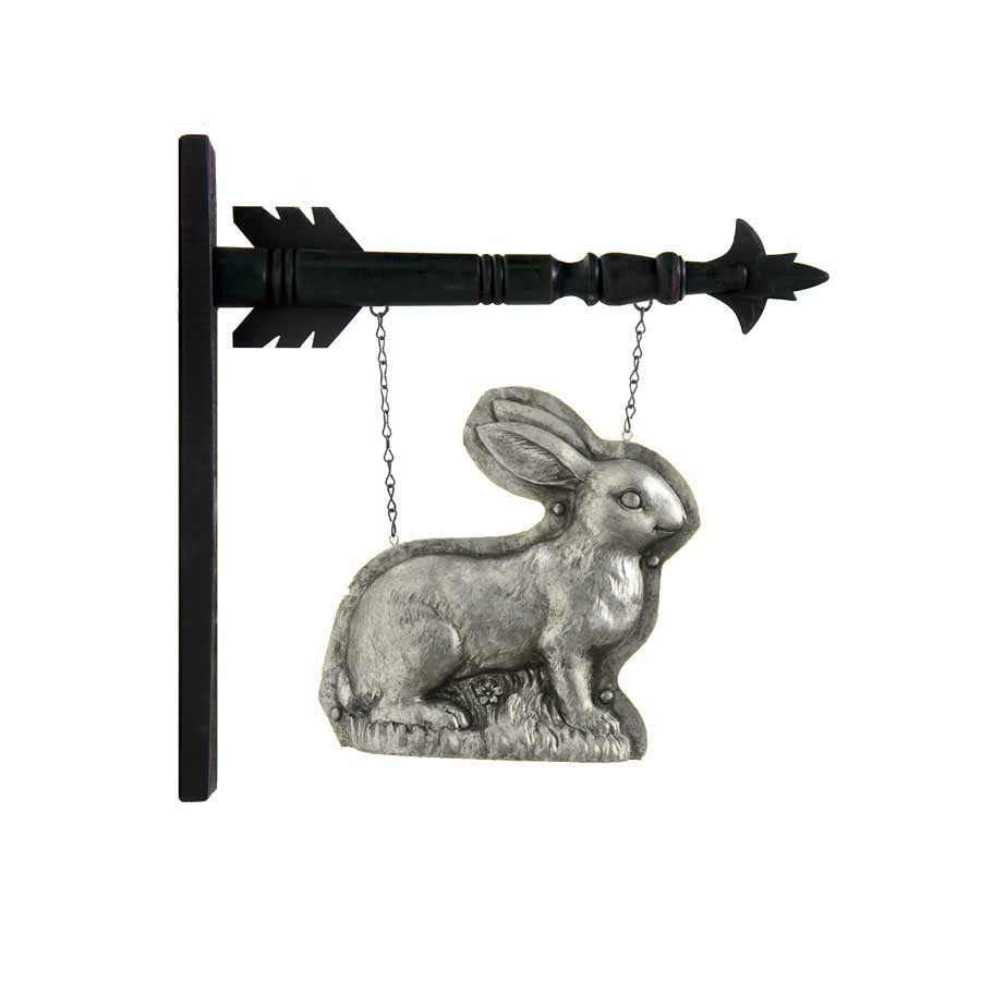 Silver Embossed Bunny Rabbit Mold Hanging Arrow Replacement Sign