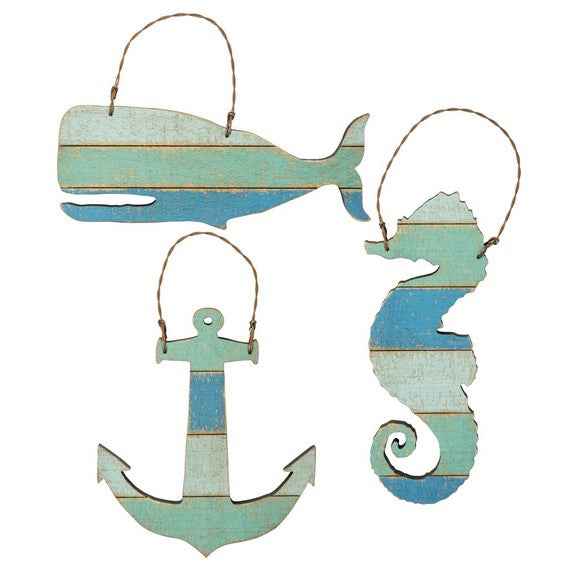 The Sea Slat Christmas Tree Ornament Set (Whale, Anchor, Seahorse)