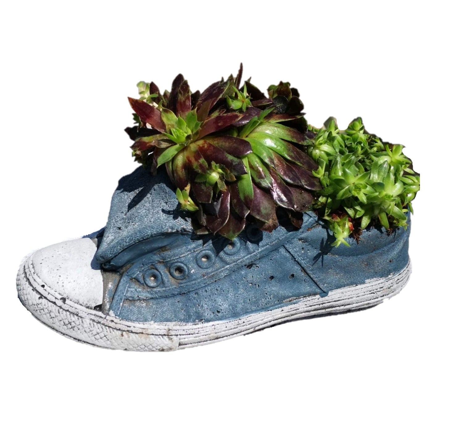 Blue Sneaker Cement Planters (Set of 2)