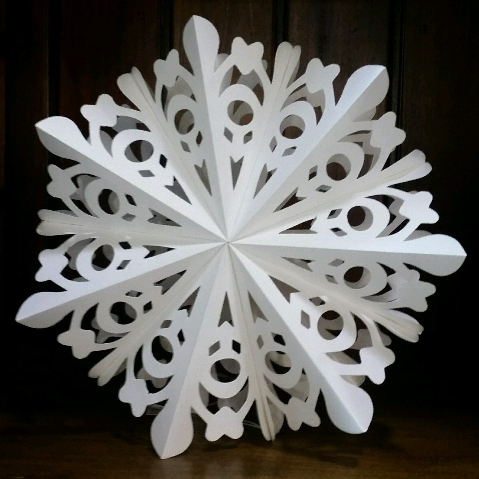 Paper Cut Out Snowflake Christmas Tree Ornament - Hanging Decor #3 3