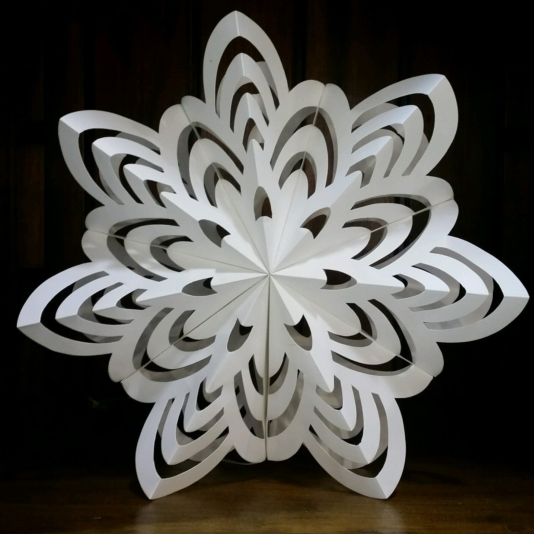 Paper Cut Out Snowflake Christmas Tree Ornament - Hanging Decor #1