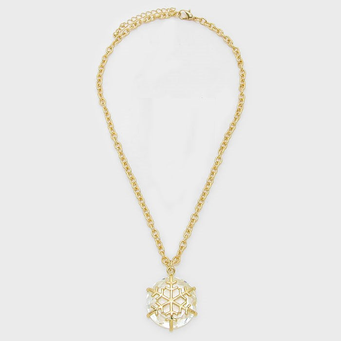 Layered Snowflake Pendant Necklace