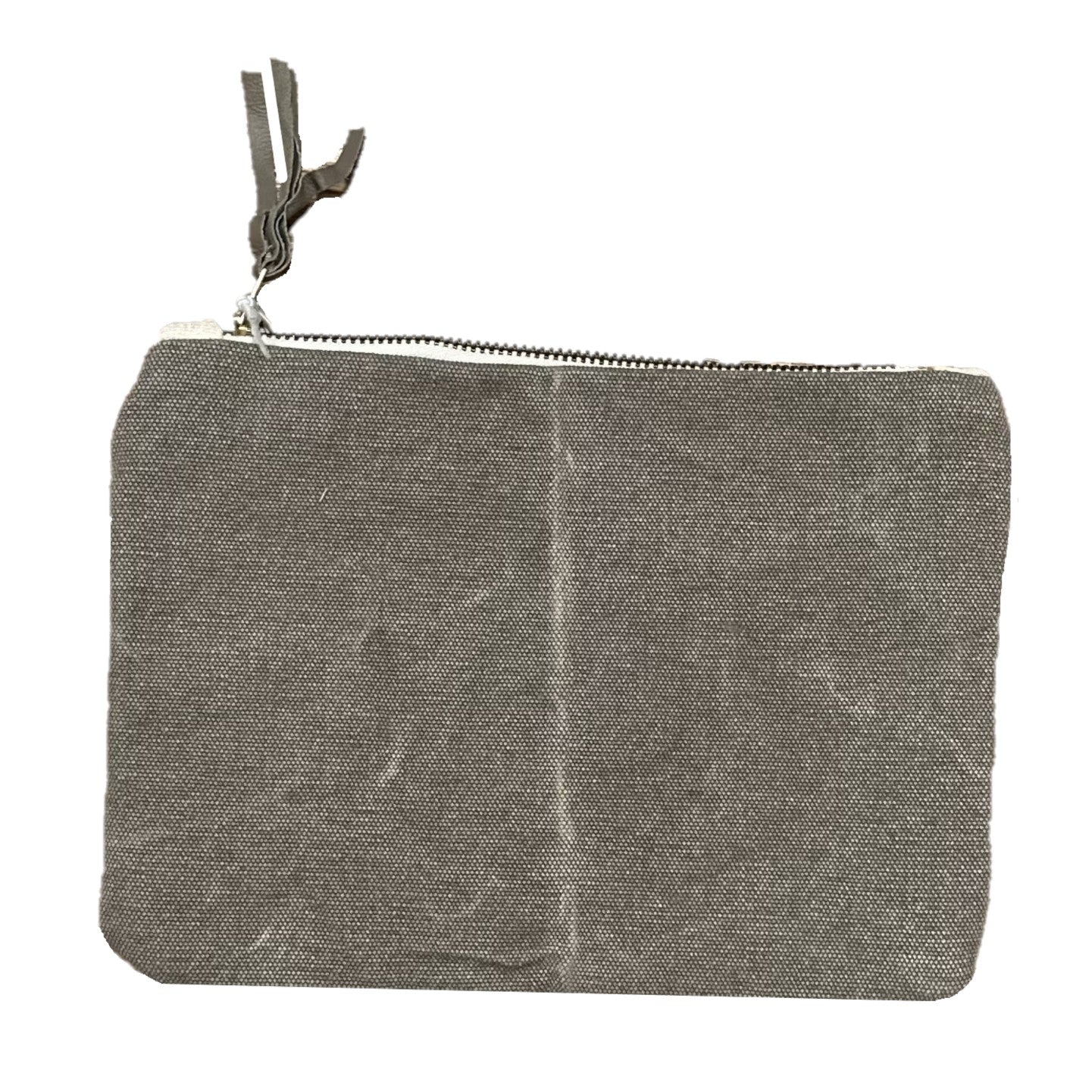 Stonewashed Canvas with Leather Tassel Zippered Bag (assorted colors)