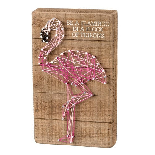 String Wall Art - Be A Flamingo In A Flock Of Pigeons