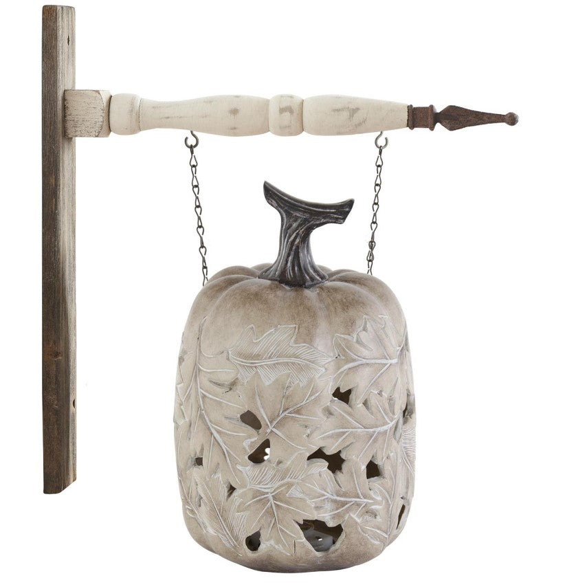 LED Light Up Pumpkin with Maple Leaf Cutouts Hanging Arrow Replacement Sign