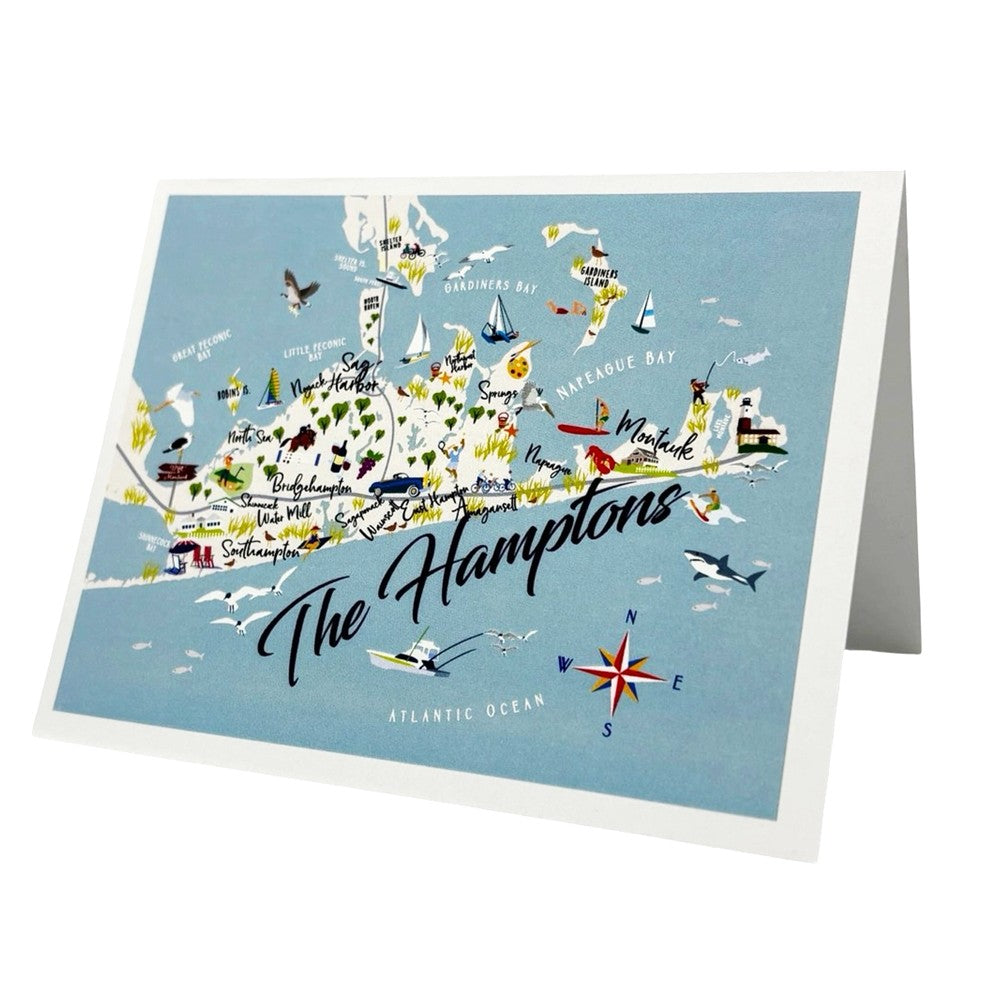 The Hamptons Map Greeting Notecard