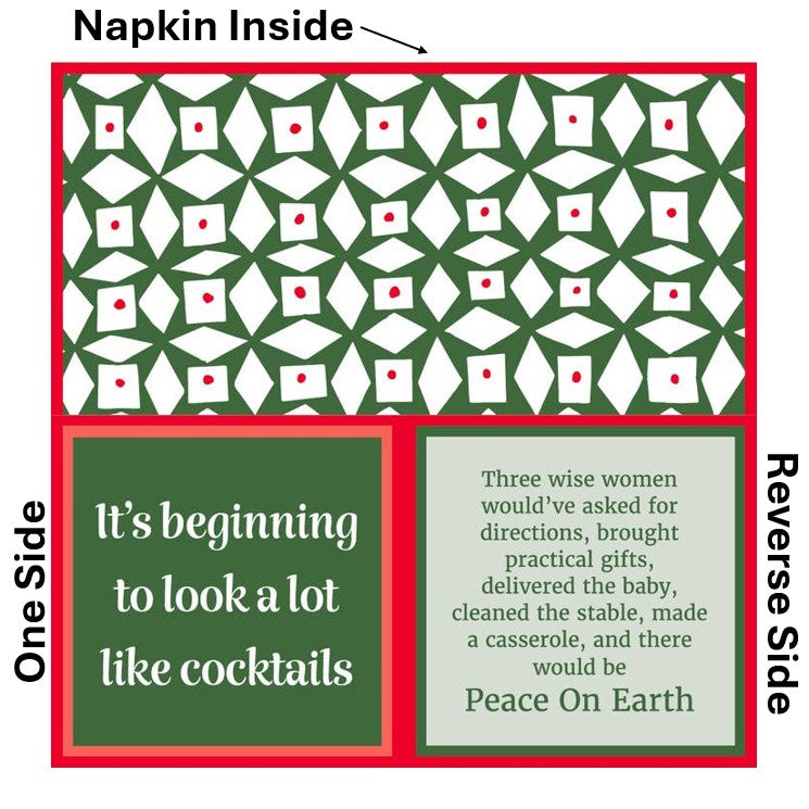 Humorous Double Sided Cocktail Napkins (Cocktails | Three Wise Women)