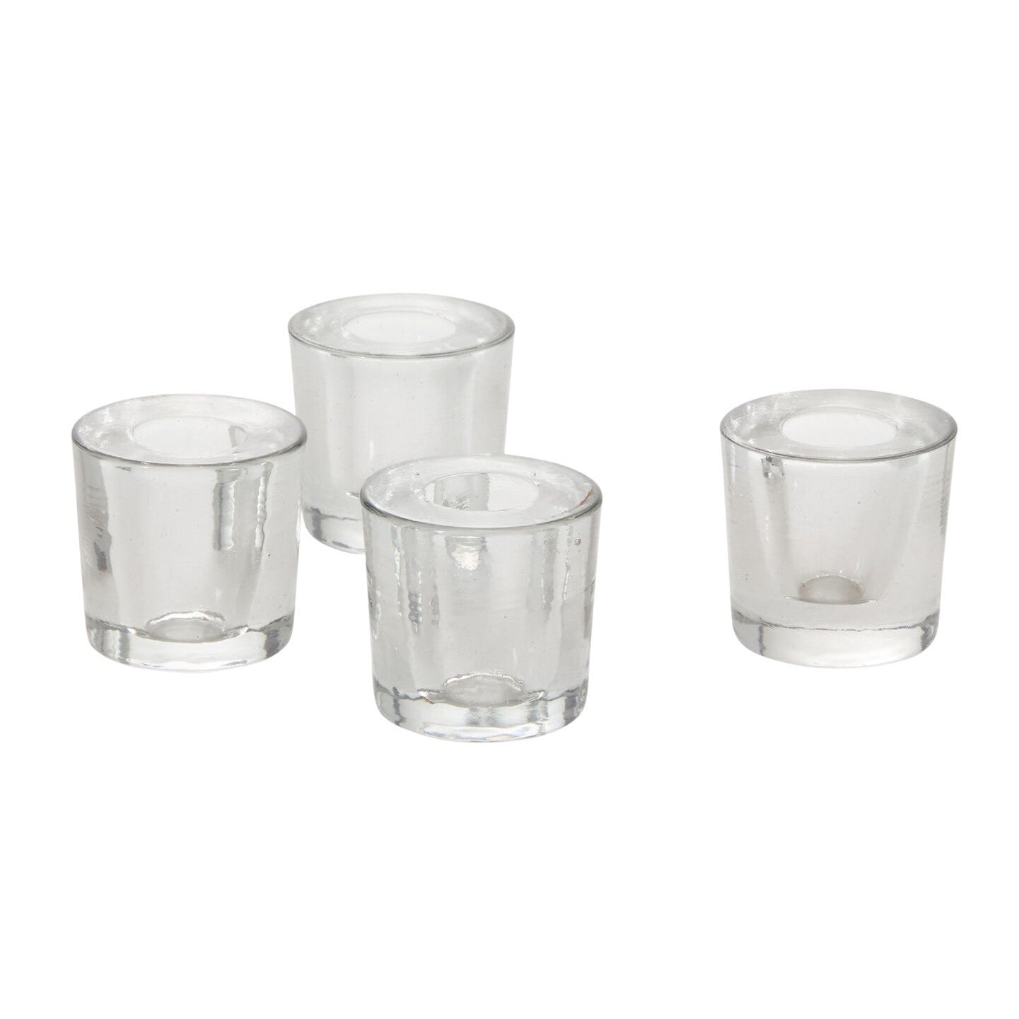 Clear Glass Token Taper Candleholder (Set of 4)