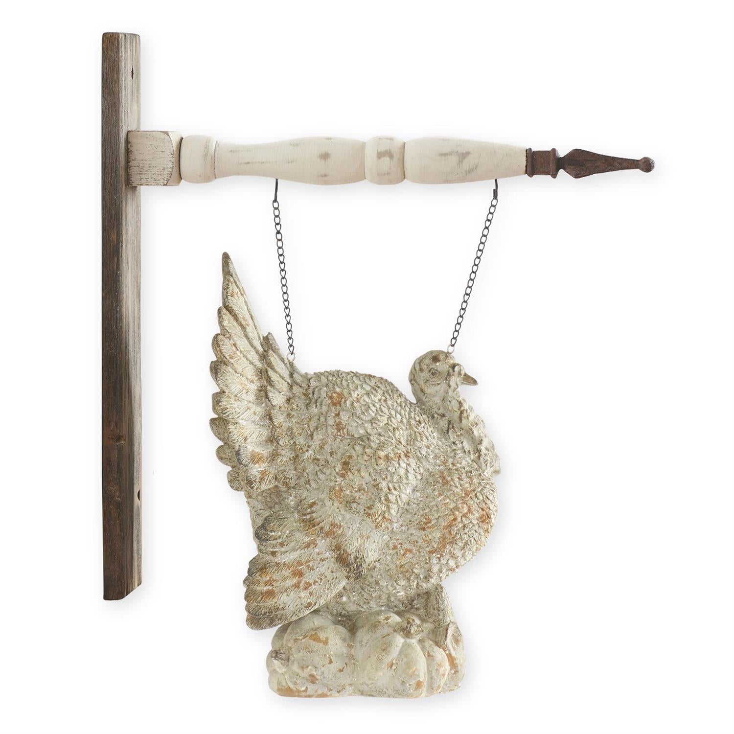 Turkey on Pumpkins Arrow Replacement Hanging Sign