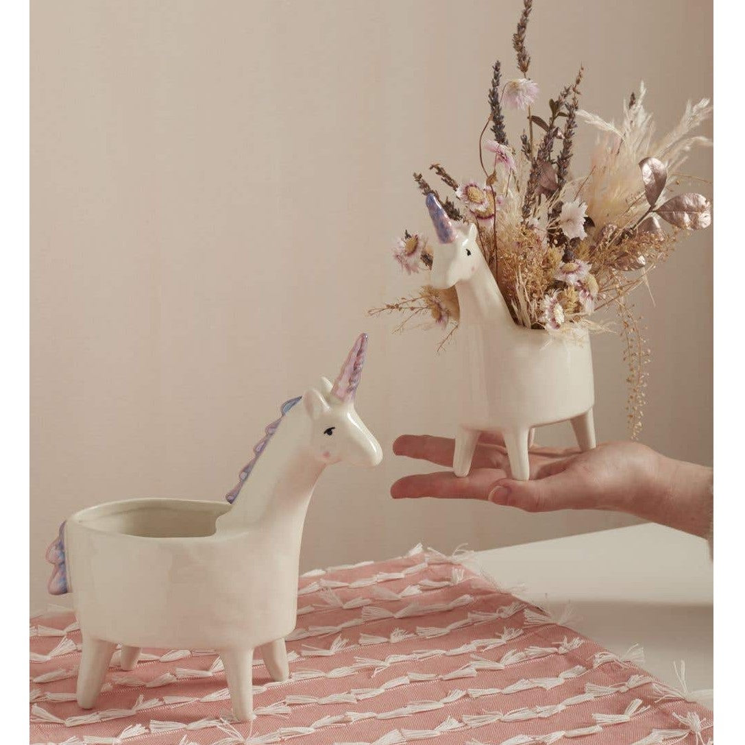 Unicorn Ceramic Planter Pot